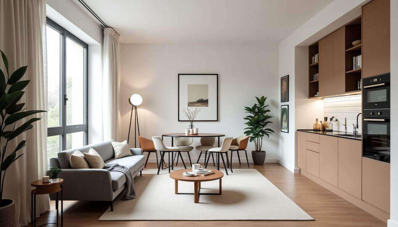 Bright Parisian apartment with a stylish kitchen.