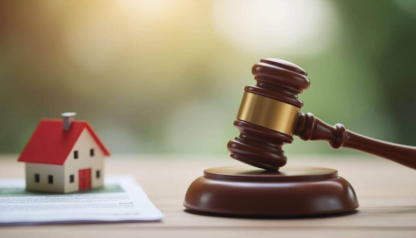 Image d'un marteau et d'une maison miniature.