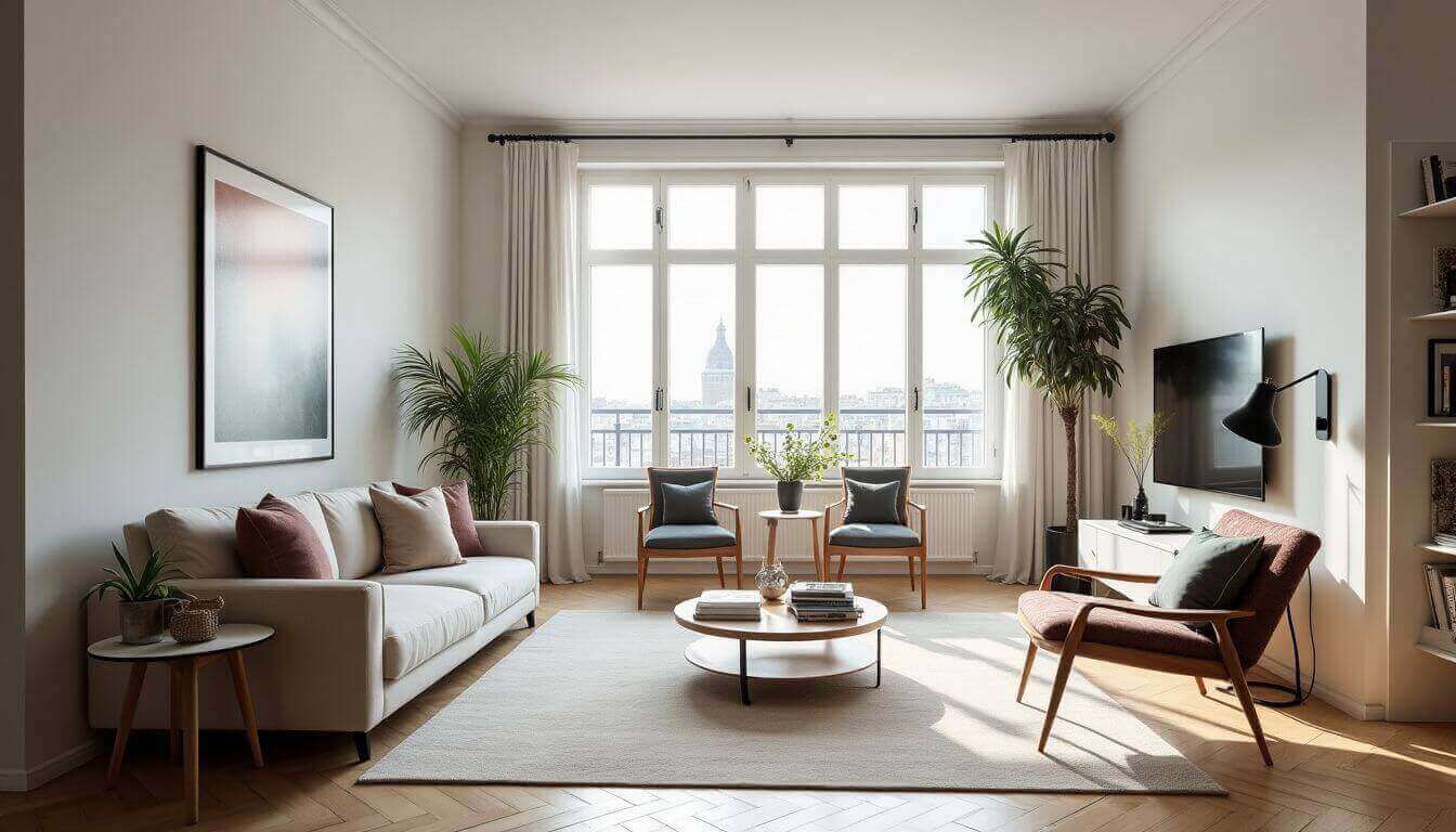 Appartement parisien lumineux transformé en espace bureau