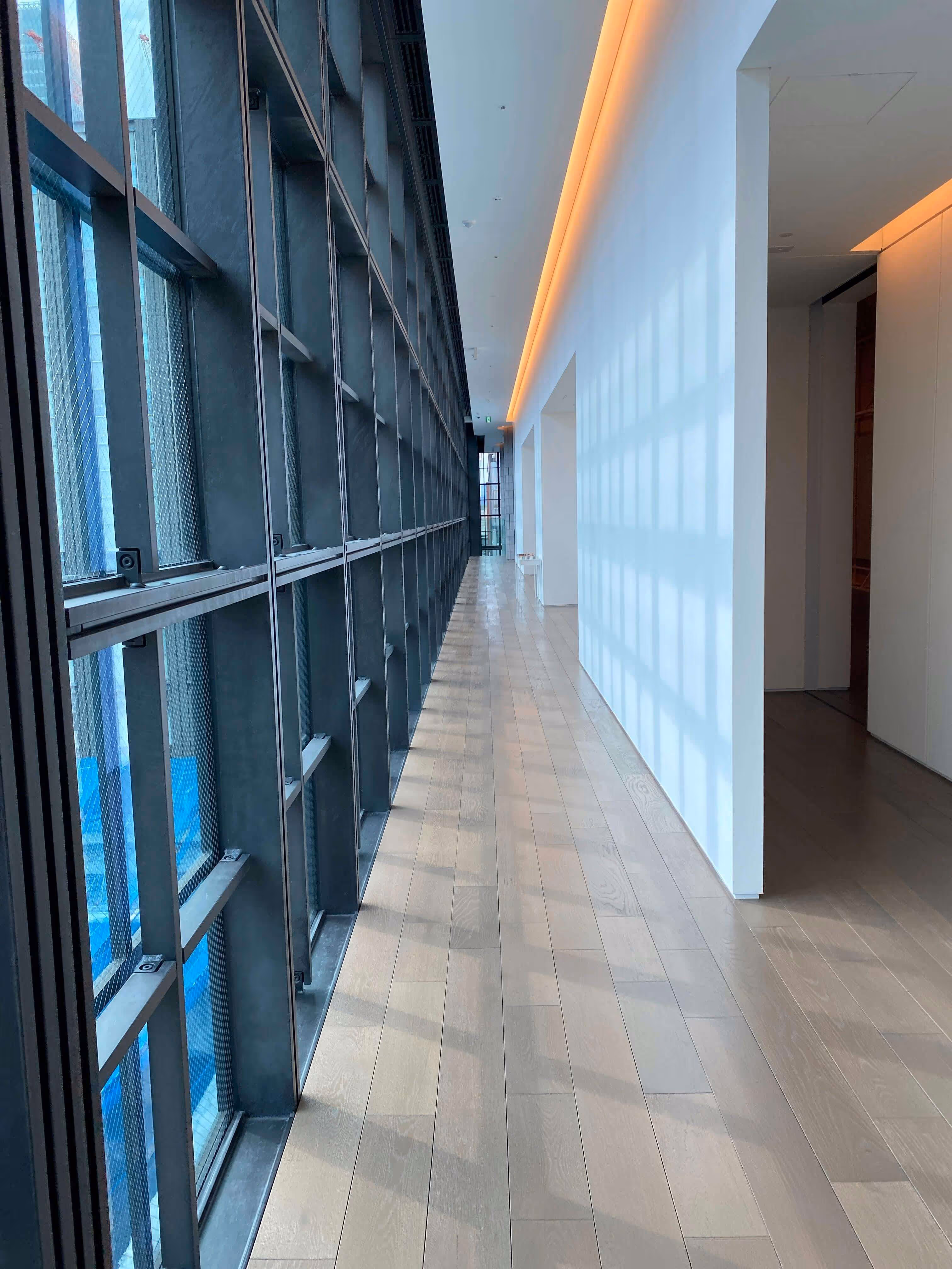 A corridor of an office building.