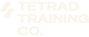 Tetrad Training Co. text logo with stylized T and diagonal stripes.