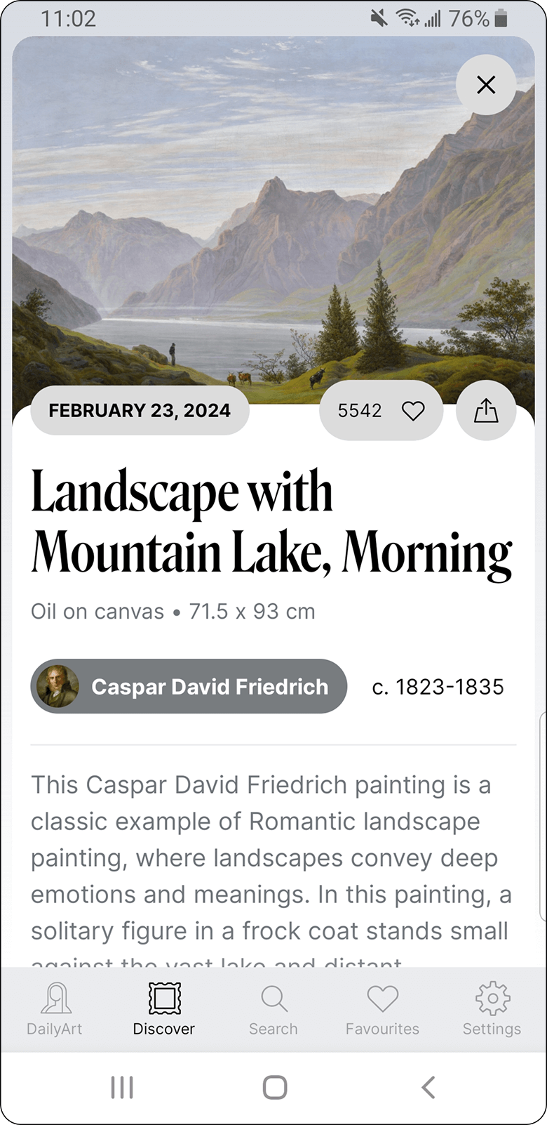 Screenshot of an art piece on DailyArt.