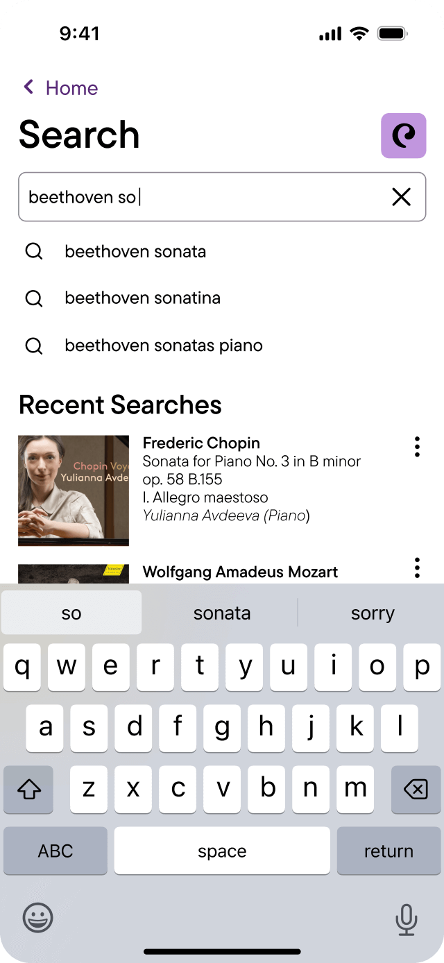 Final design of the search page for Classifi.