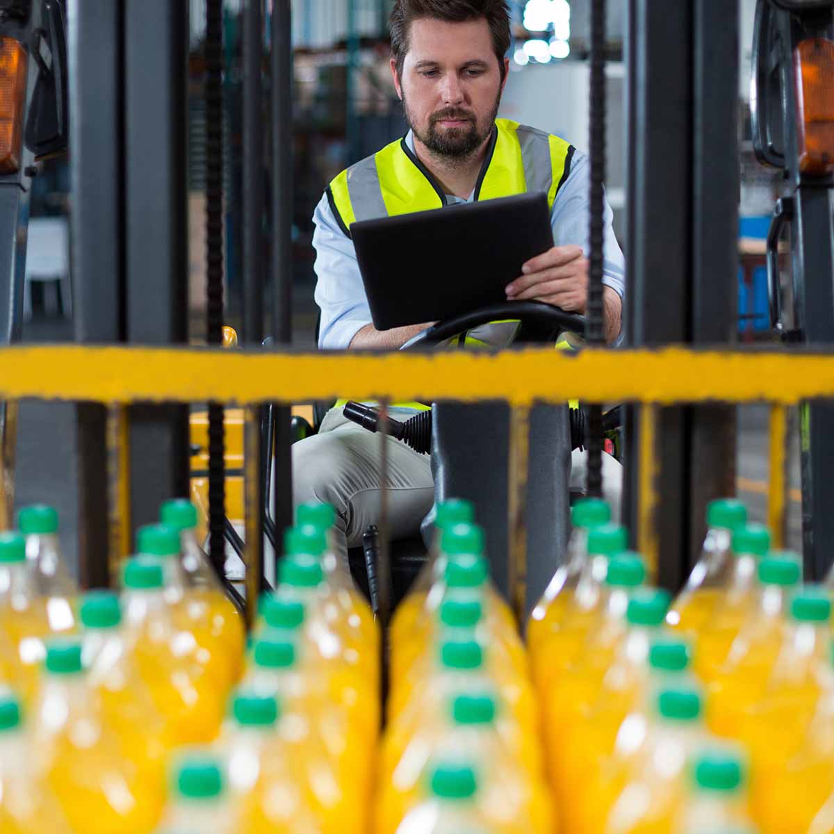 orange juice in a factory