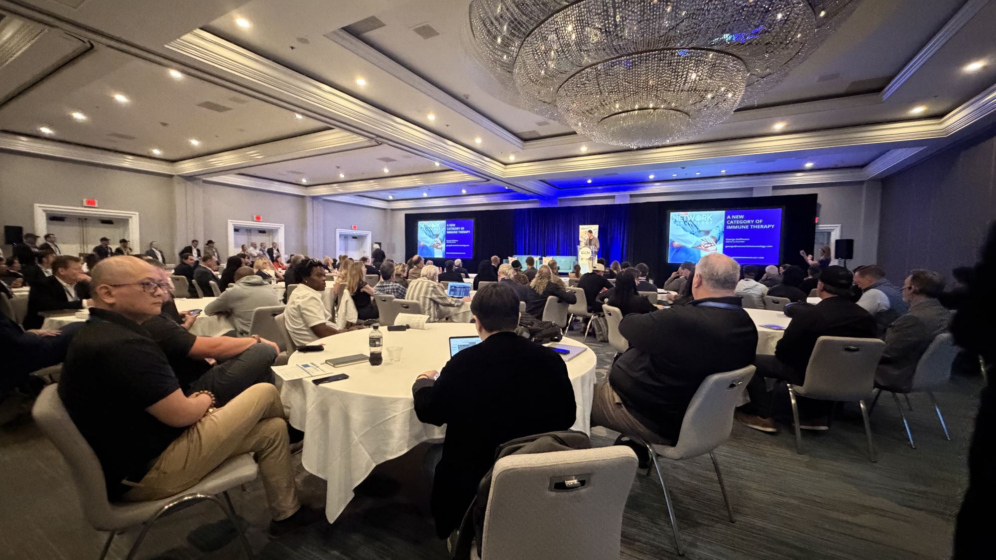 Founders and investors networking at a Global Capital Network investor event