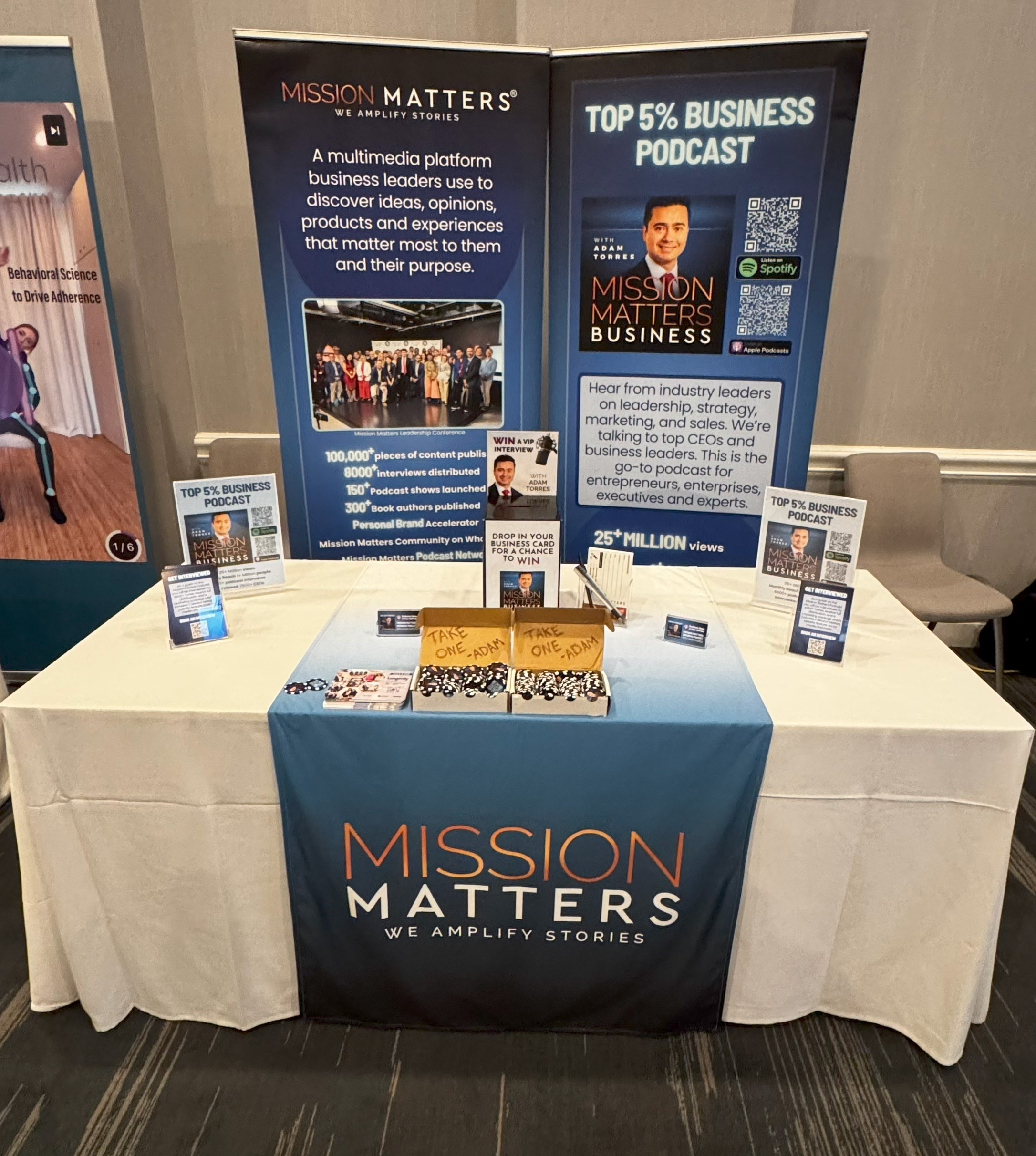 Mission Matters exhibitor booth at a Global Capital Network investor event