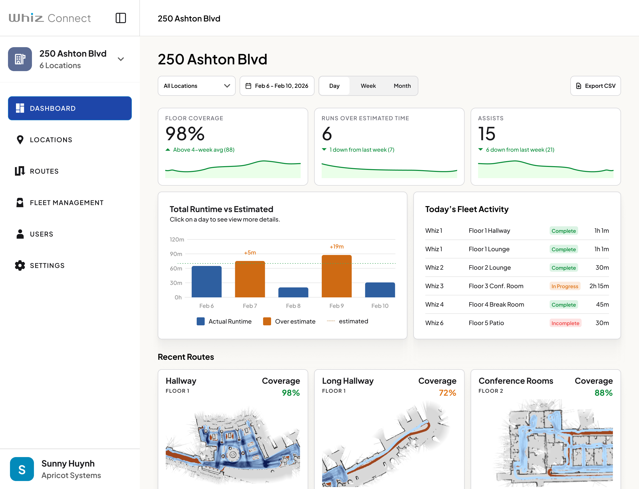 Examples of three notification screens within a gradient background trapezoid.