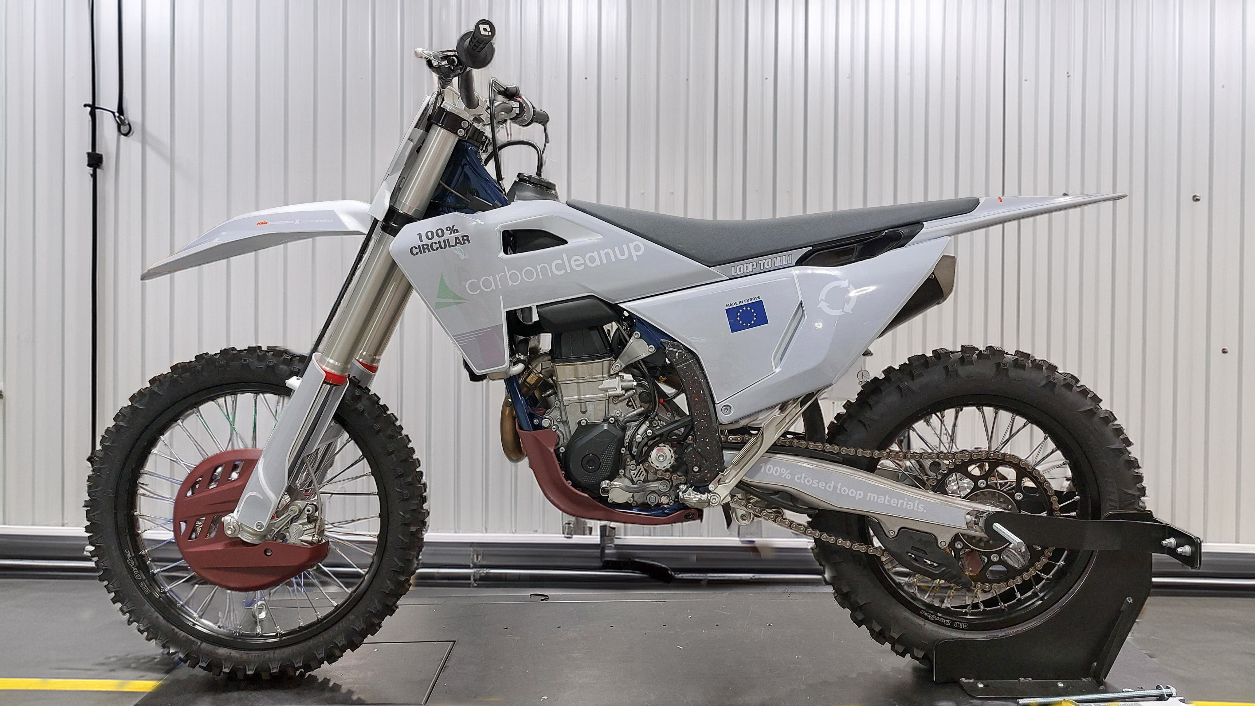 Motorbike with parts made from recycled carbon fiber reinforced plastics