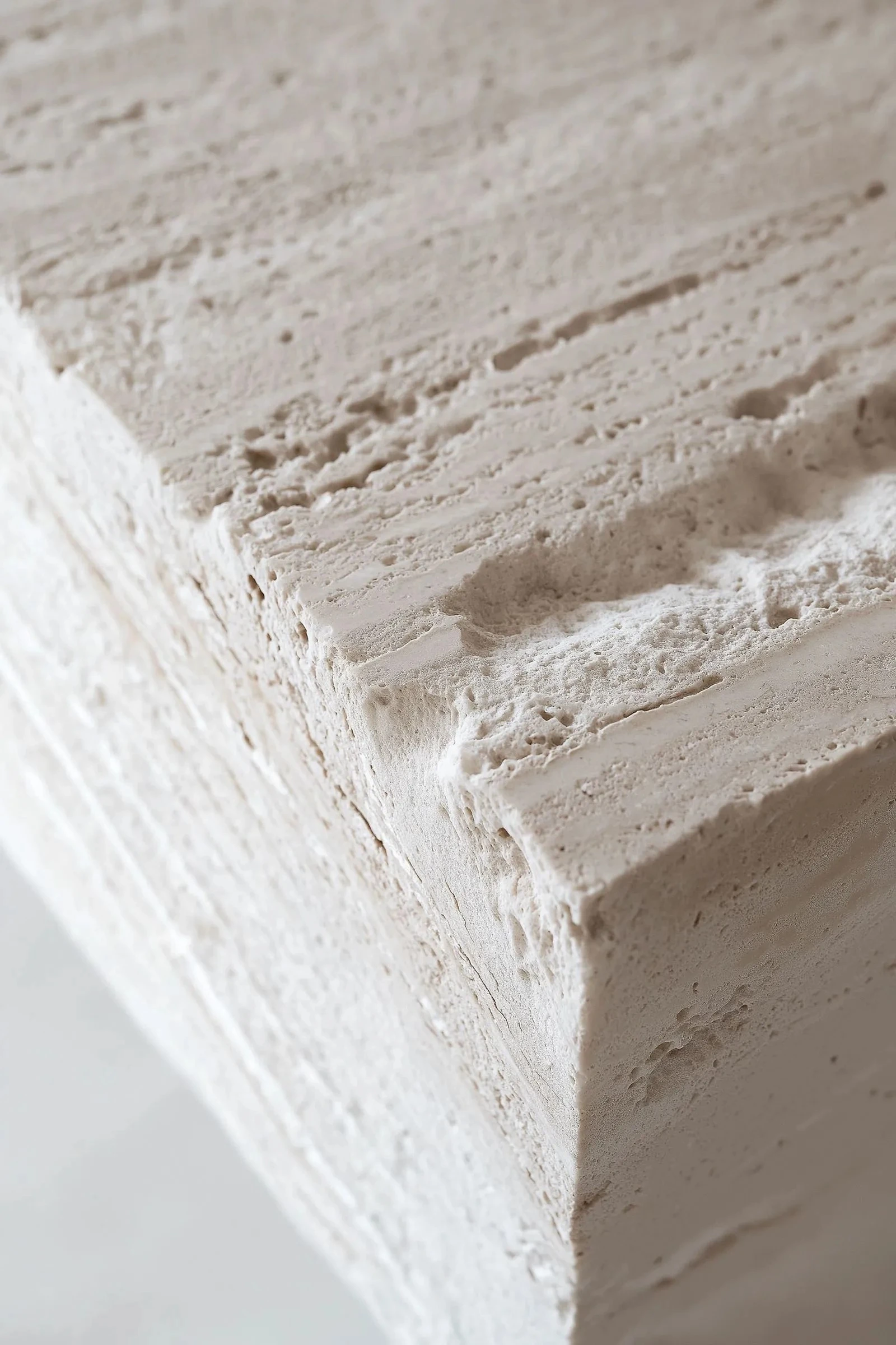 A close up of a white block