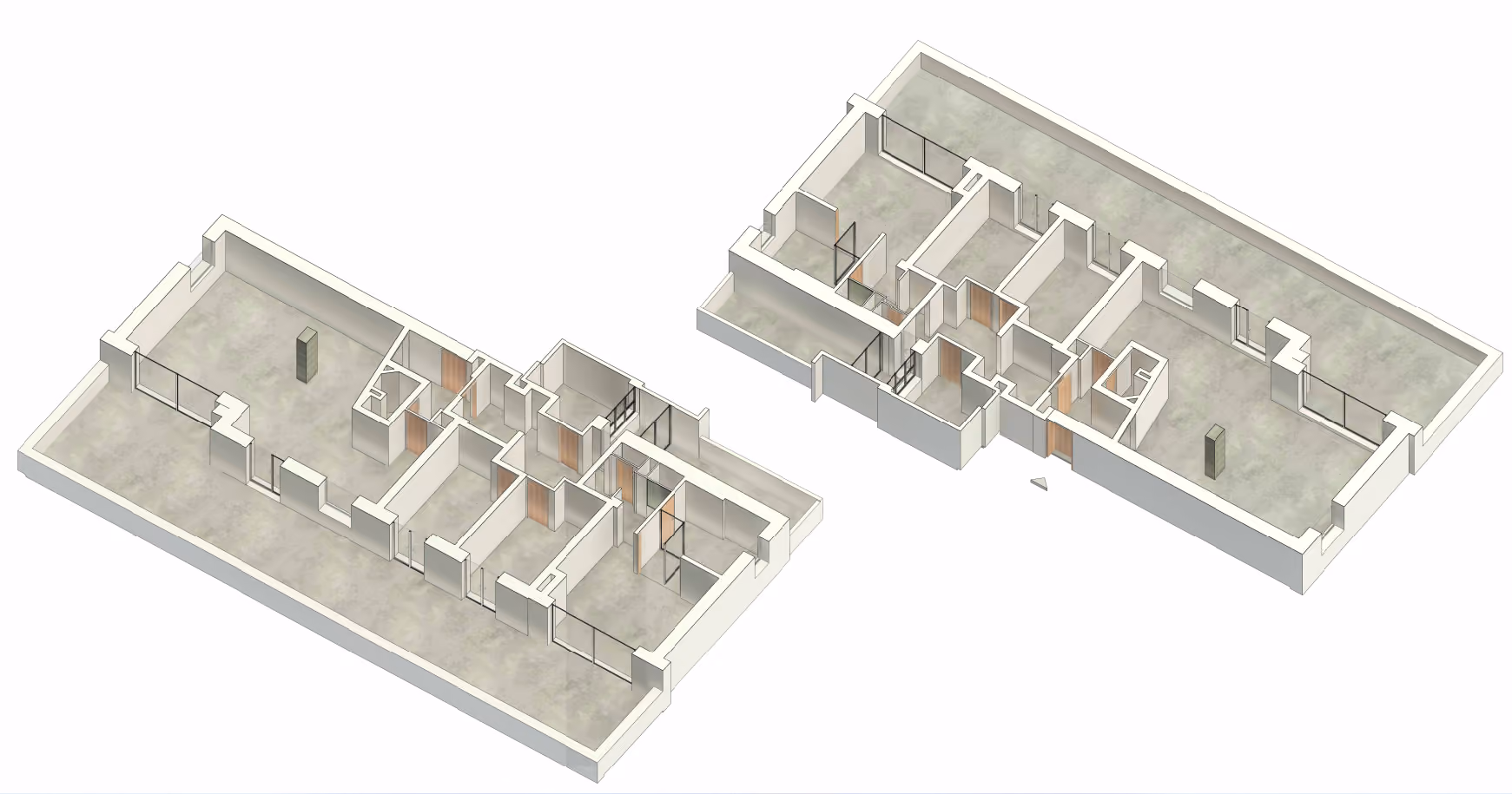 As-built 3D Revit model of an apartment created from precise 3D laser scanning data by Radin AG.