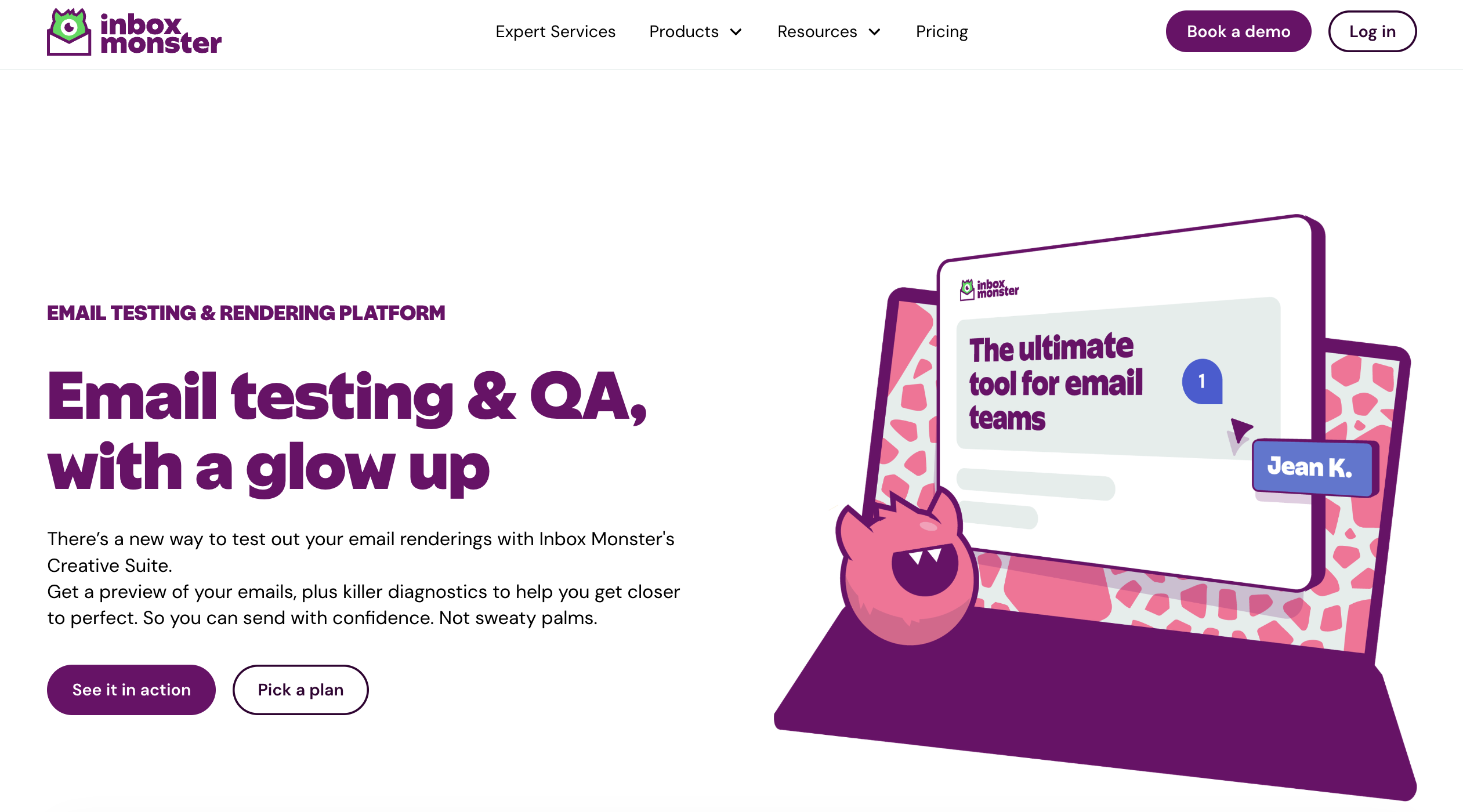 Screenshot of Inbox Monster Creative Suite page