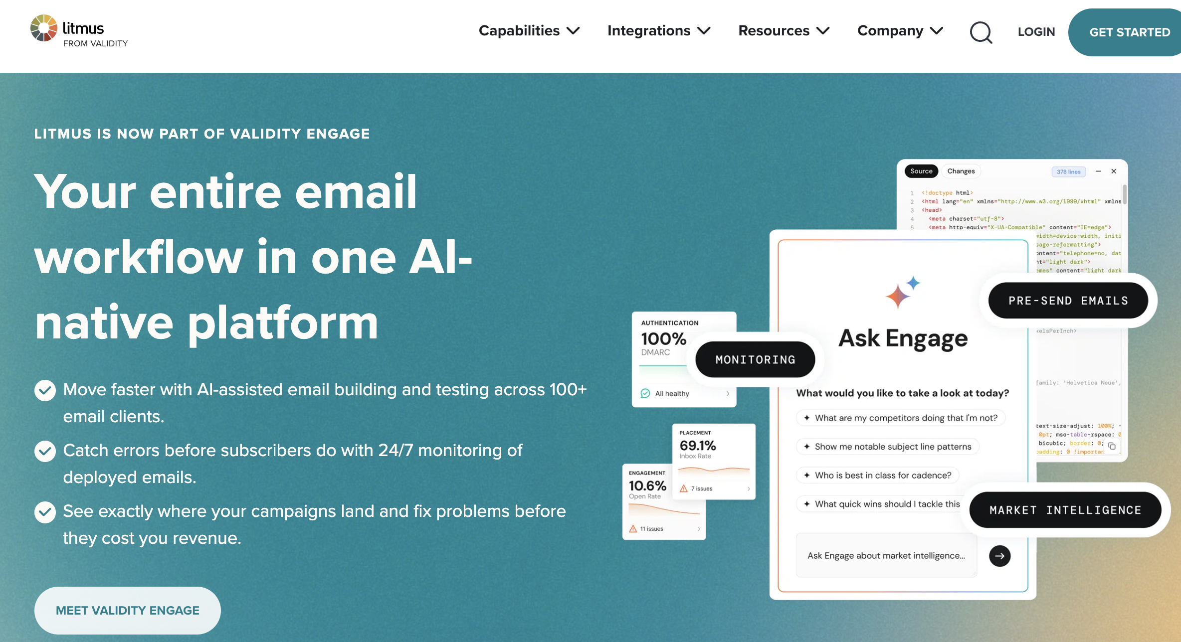 Screenshot of Litmus page