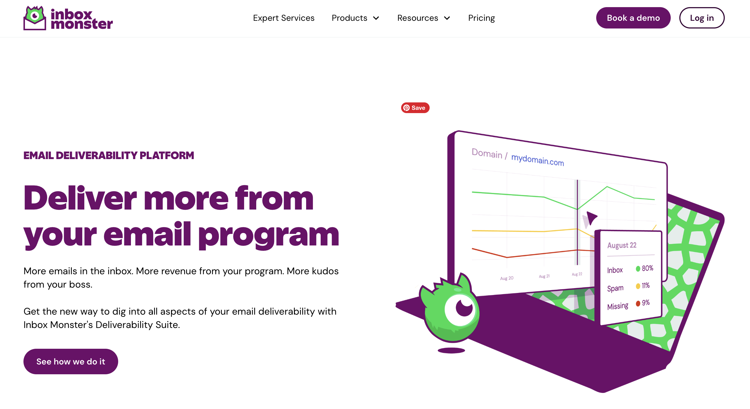 Screenshot of Inbox Monster Deliverability Suite page