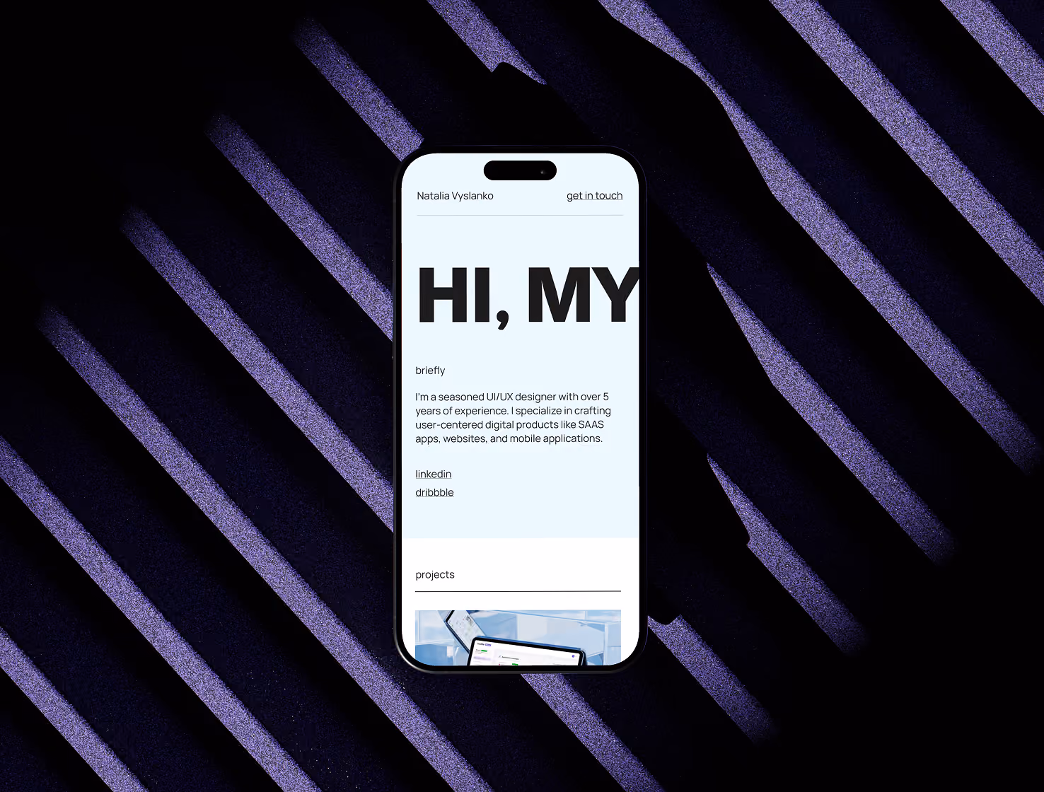 mockup with an image of a work example