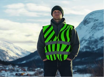Mark, a friendly Northern Lights Safari tour guide in Tromsø, wearing winter gear and smiling in snowy landscape.

