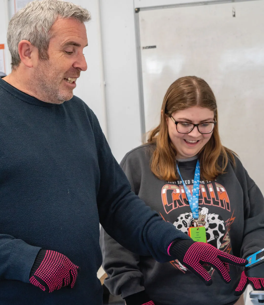 Bridge School Malvern - Student and teacher in print room
