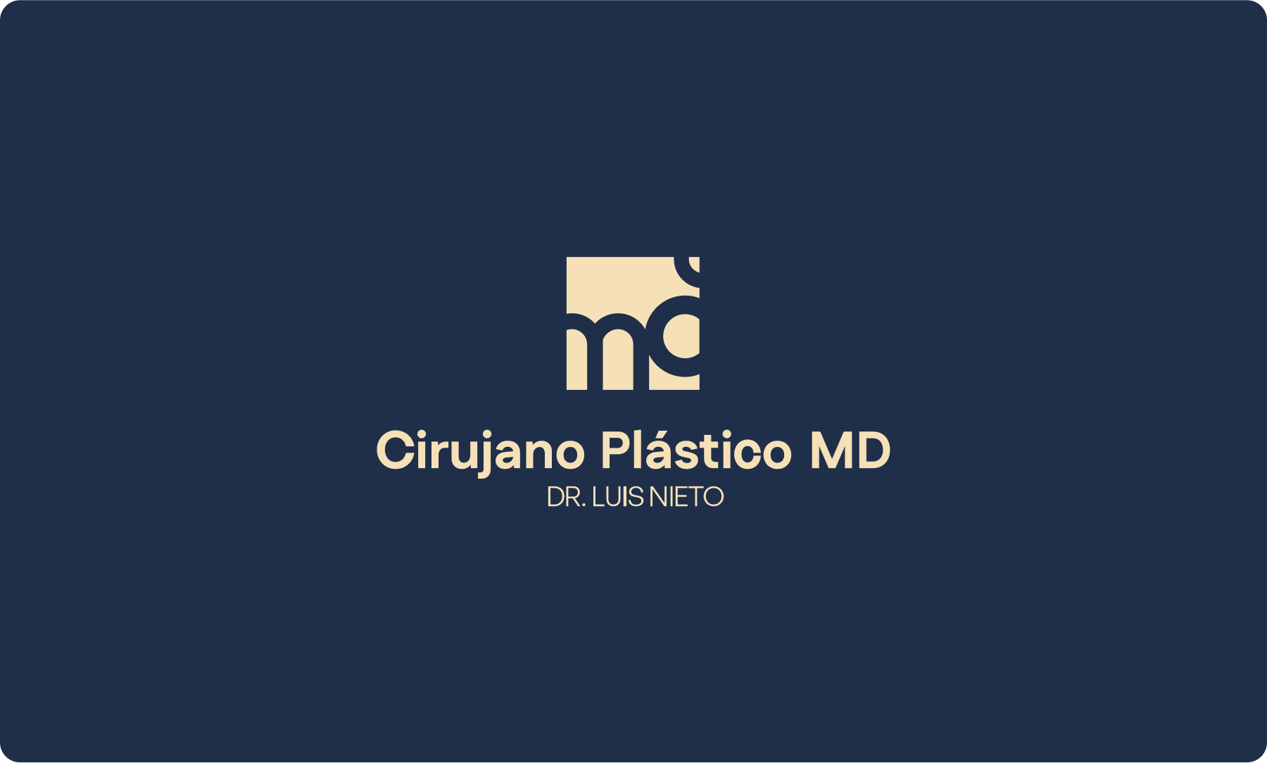 cirujano plastico md. dr.luis nieto logo on a navy background