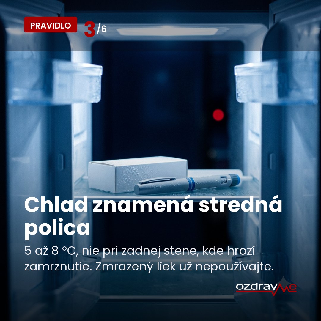Pravidlo 3: lieky do chladu patria na strednú policu chladničky