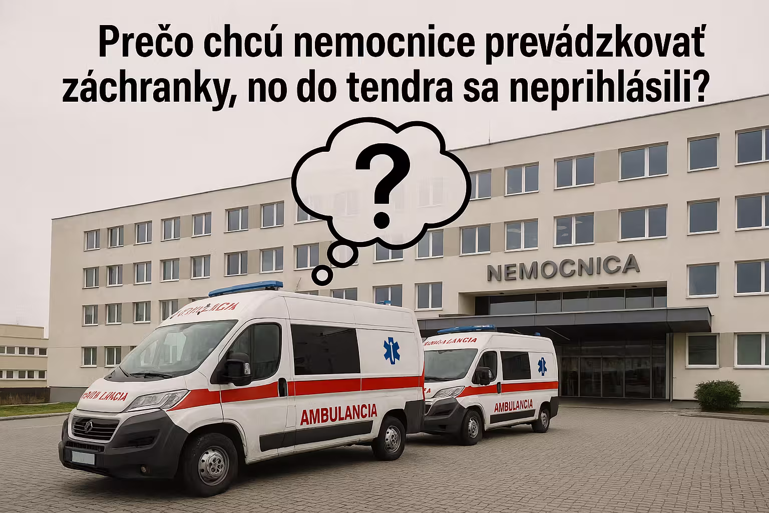 Nemocnice chcú prevádzkovať záchranky, no do tendra sa zapojilo len pár
