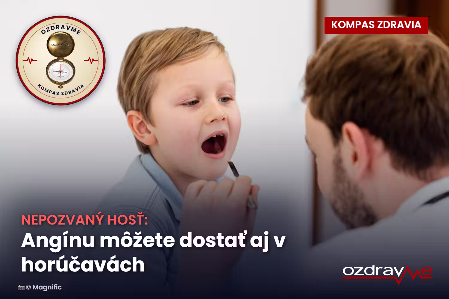 lekár vyšetruje hrdlo dieťaťu