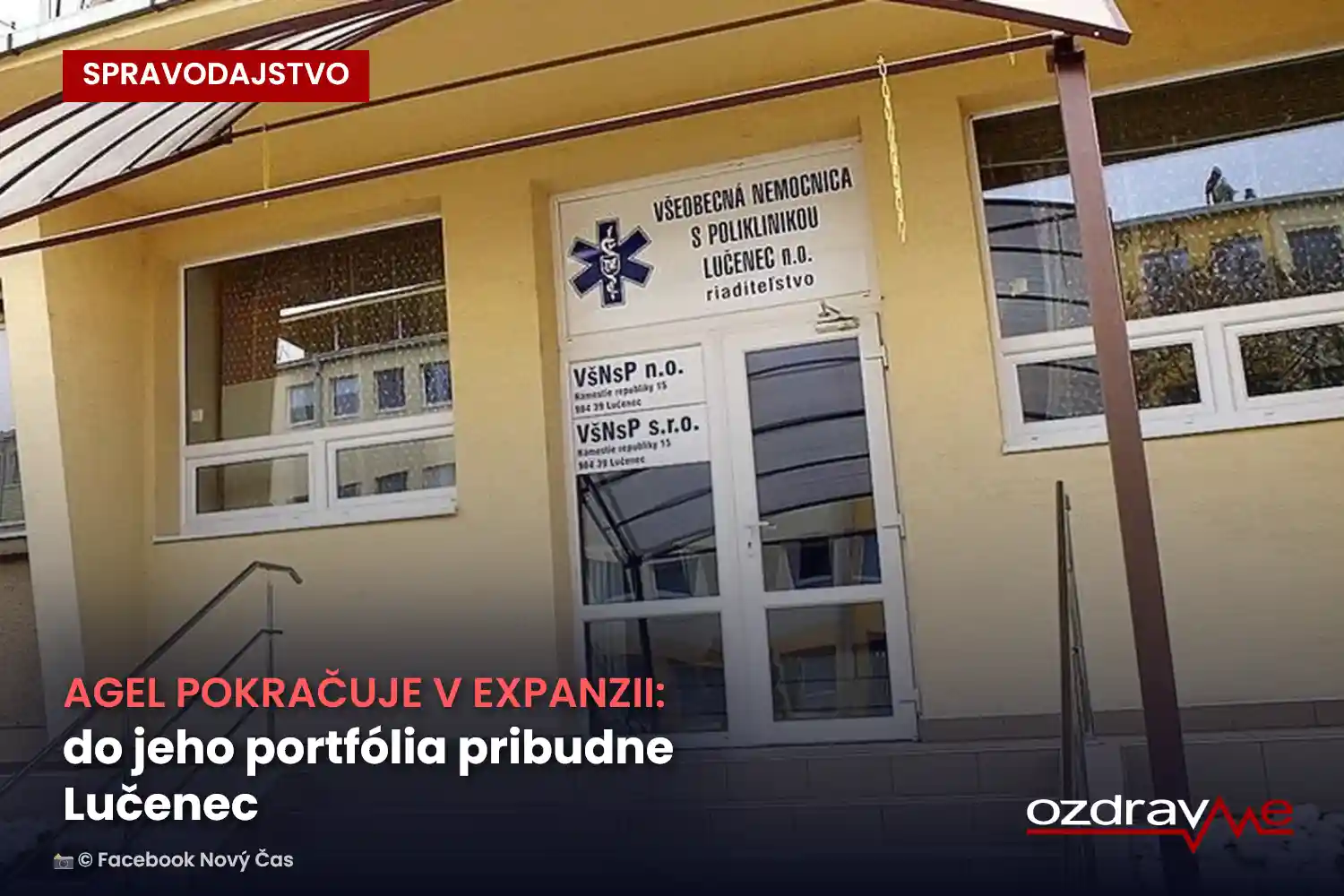 Vstup do regionálnej nemocnice na Slovensku, ilustračná snímka k rozhodnutiu Protimonopolného úradu o prevzatí Nemocnice Lučenec skupinou AGEL.