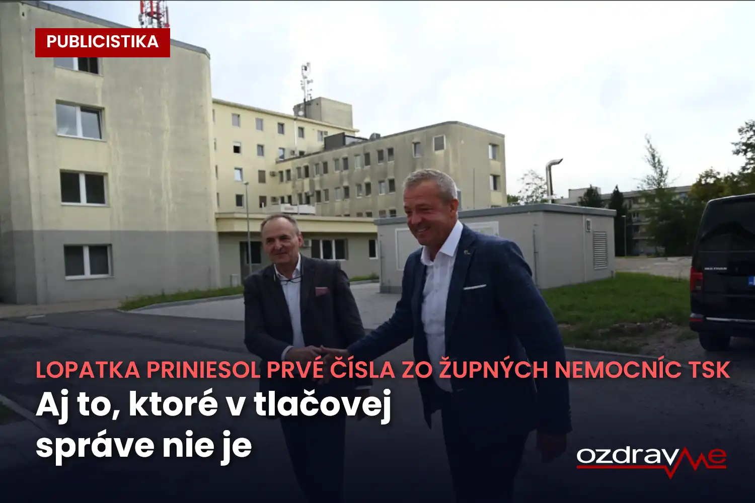 Vstup do nemocnice s poliklinikou v Bojniciach, kde riaditeľ TSK Hospitals Ľuboš Lopatka predstavil prvé výsledky ozdravovania troch župných nemocníc.