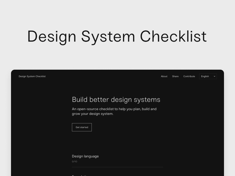 Design System Checklist
