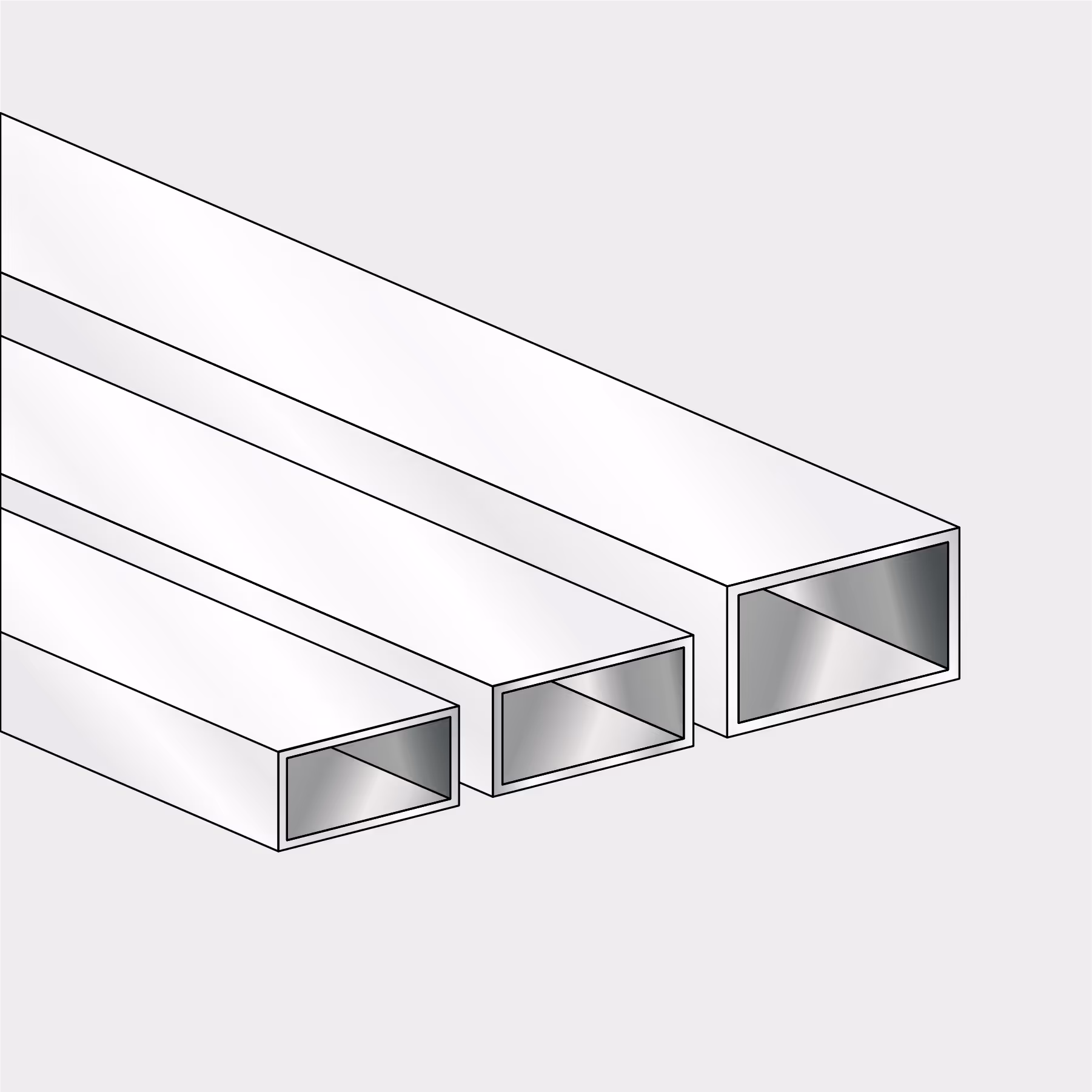 Tubo Rectangular Blanco