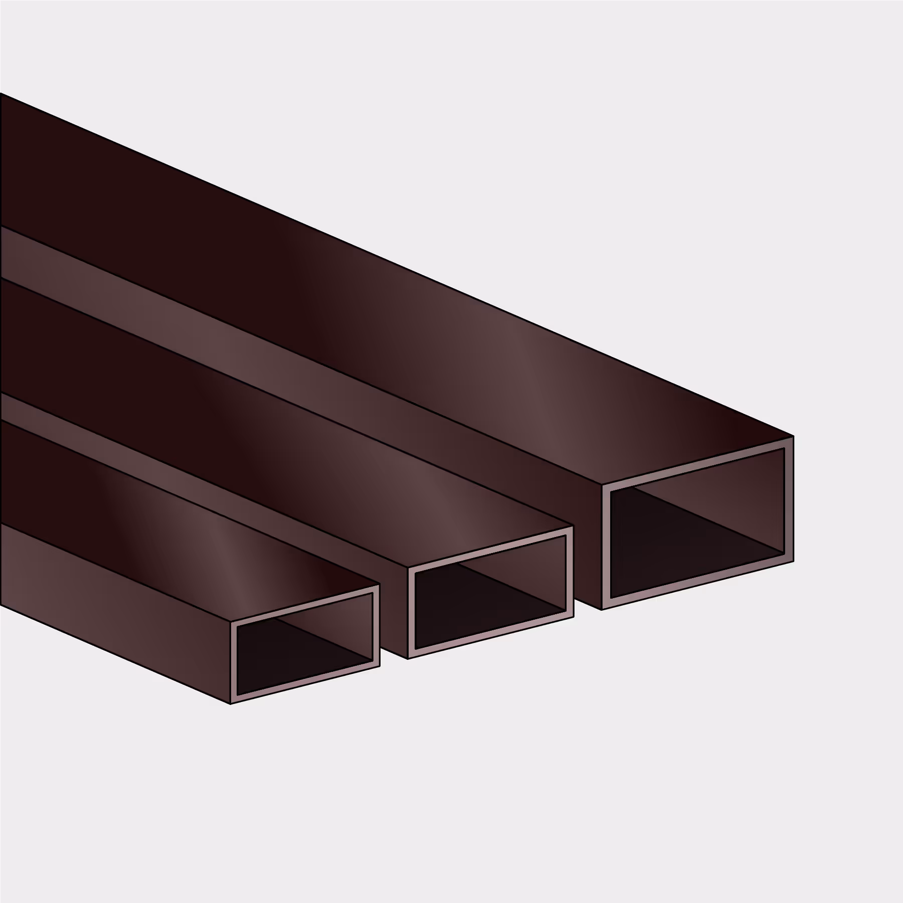 Tubo Rectangular (Anodizado Bronce)