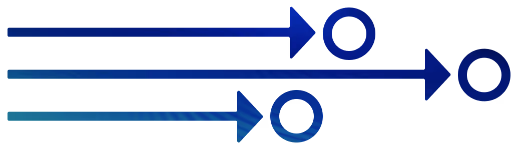 Illustration of arrows driving towards different areas depicting rapid access to new revenue streams