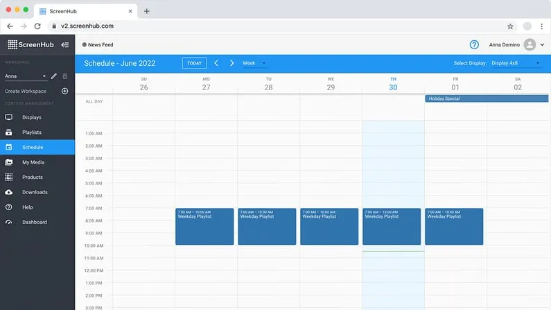 ScreenHub-schedule