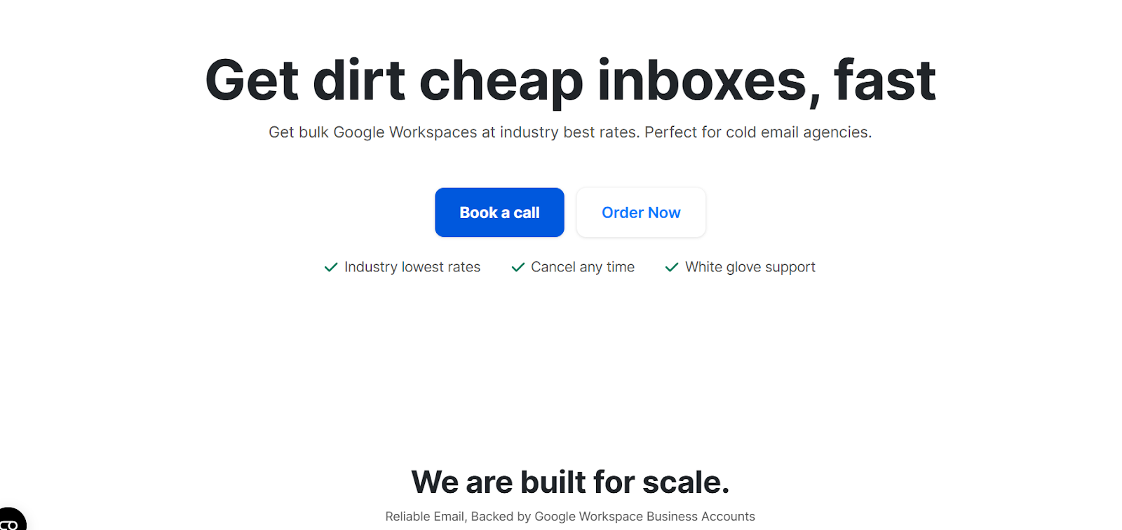 CheapInboxes homepage