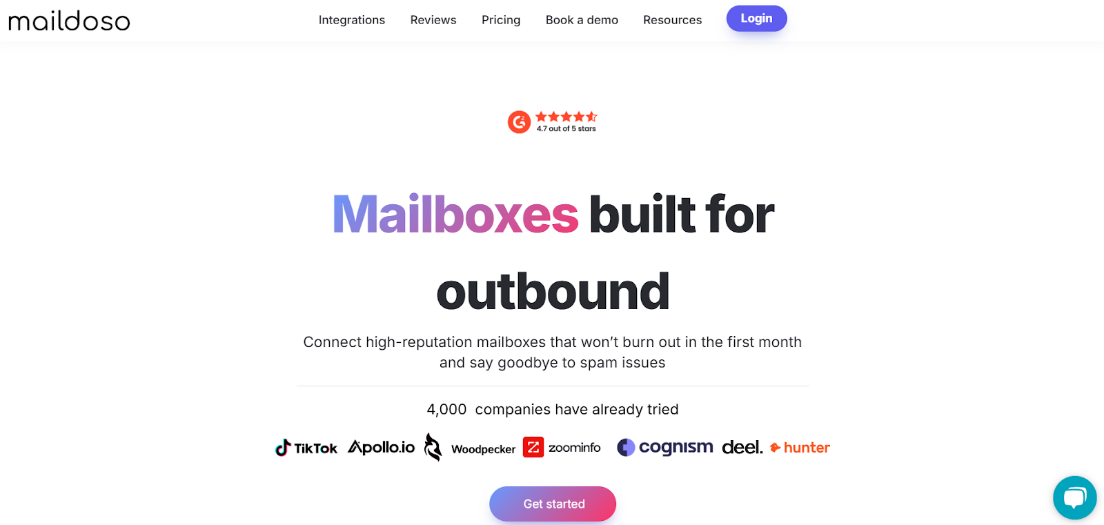 Maildoso homepage