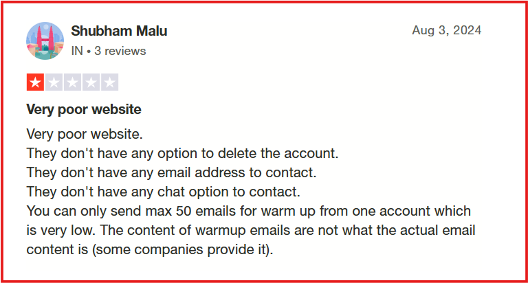 Mailflow Trustpilot review