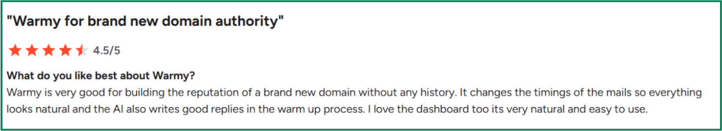 Warmy.io G2 review
