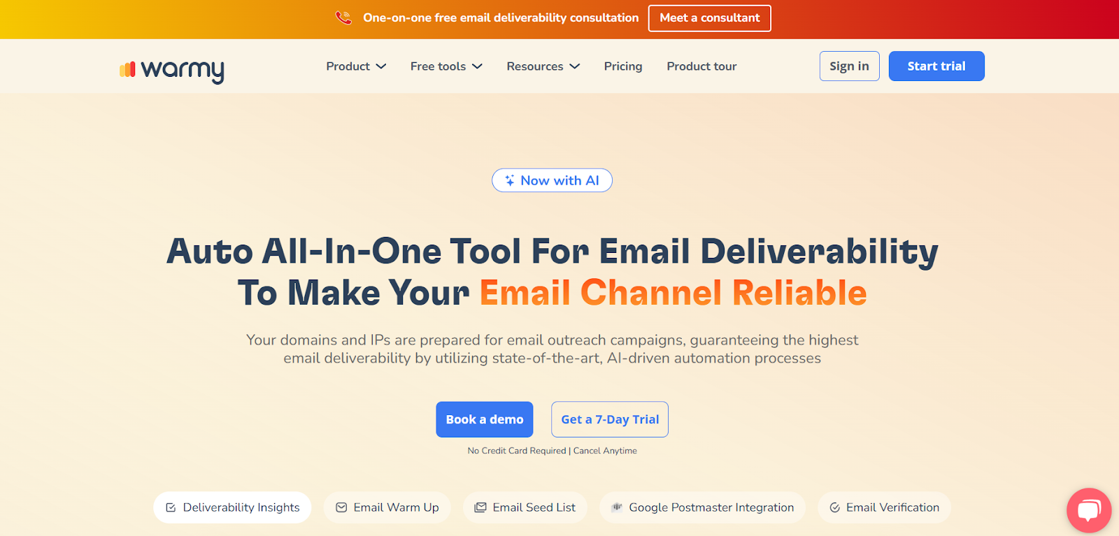Warmy.io homepage