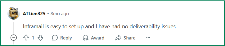 Inframail Reddit review