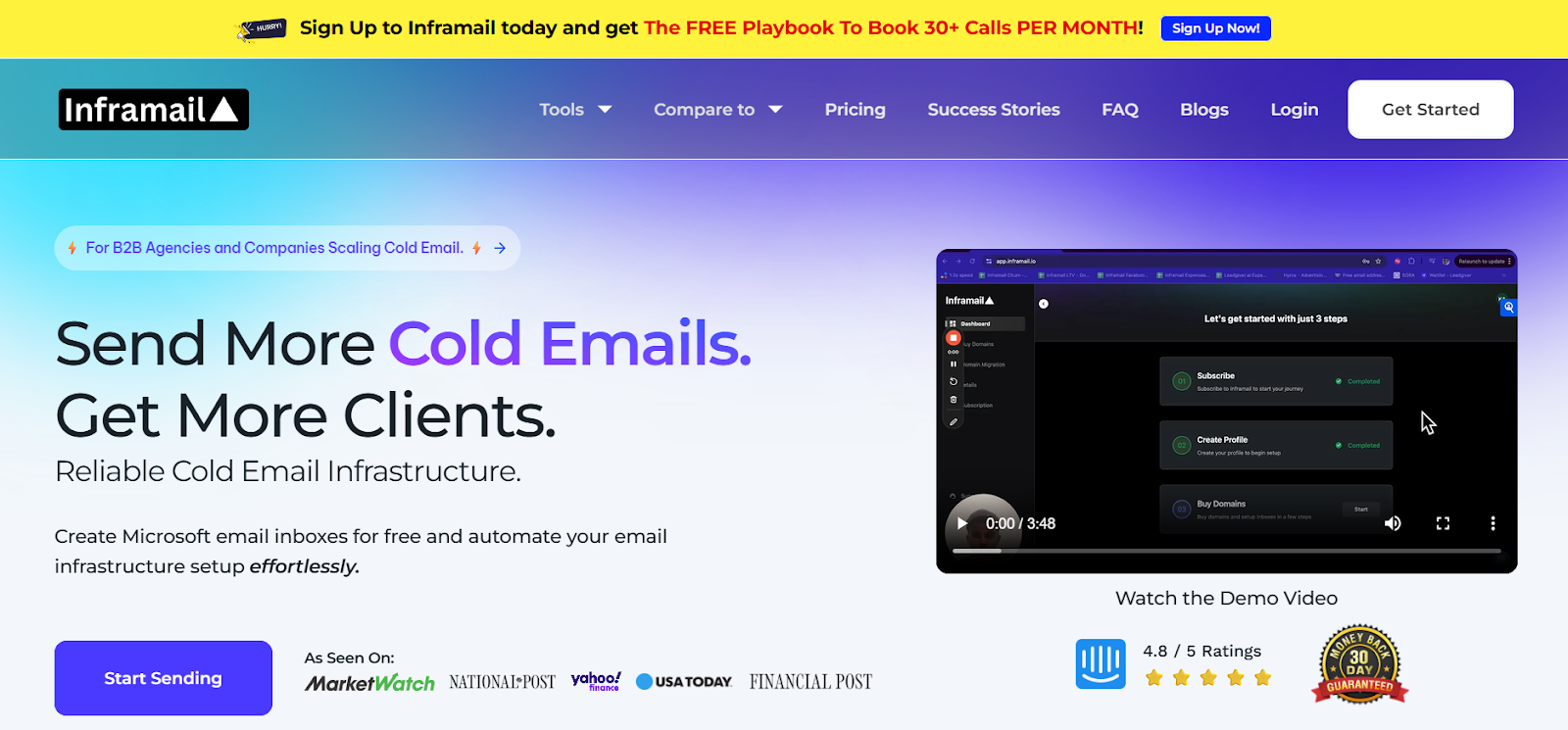 Inframail homepage