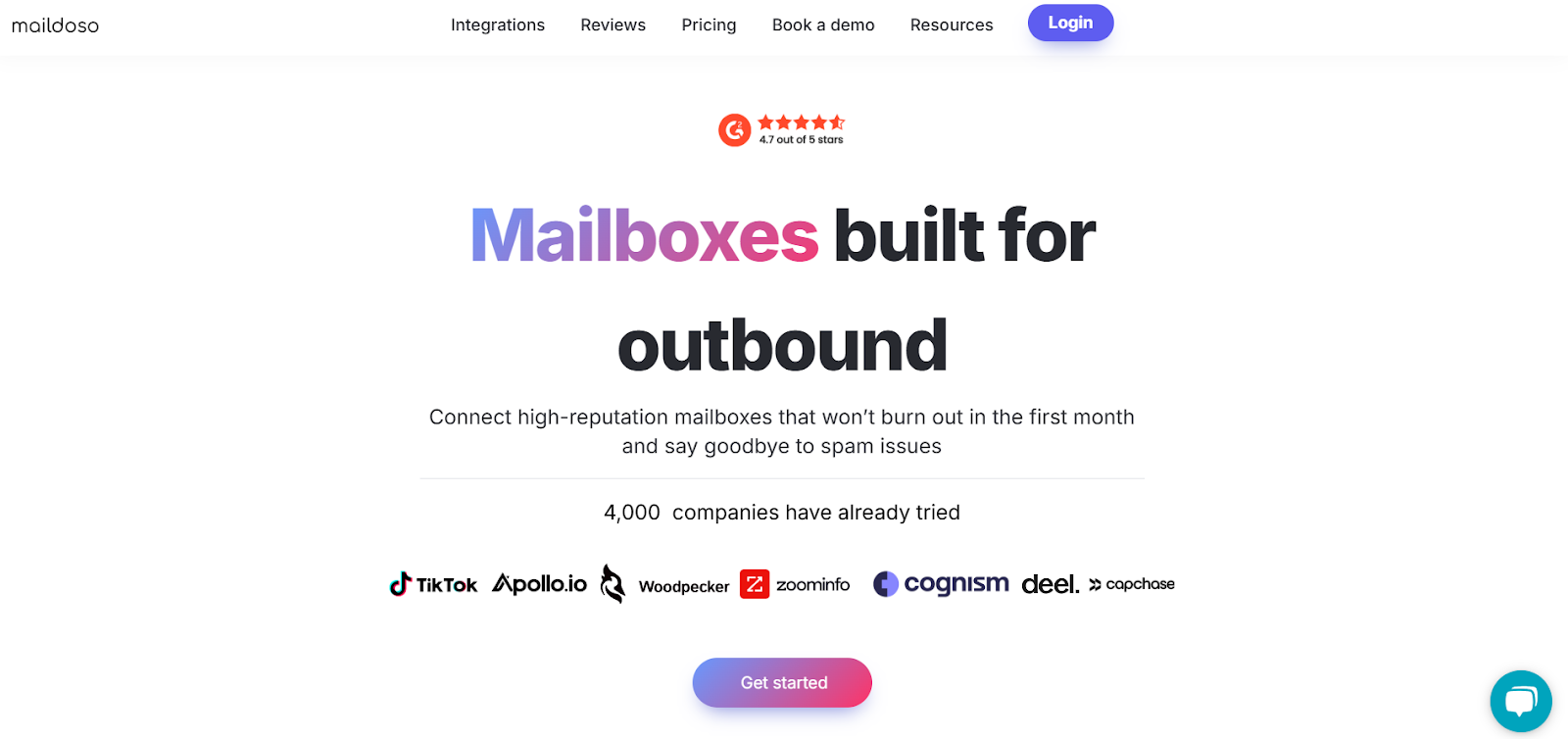 Maildoso homepage