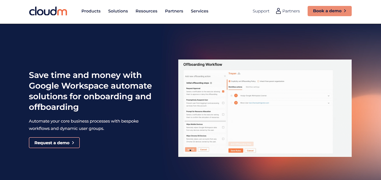 CloudM homepage