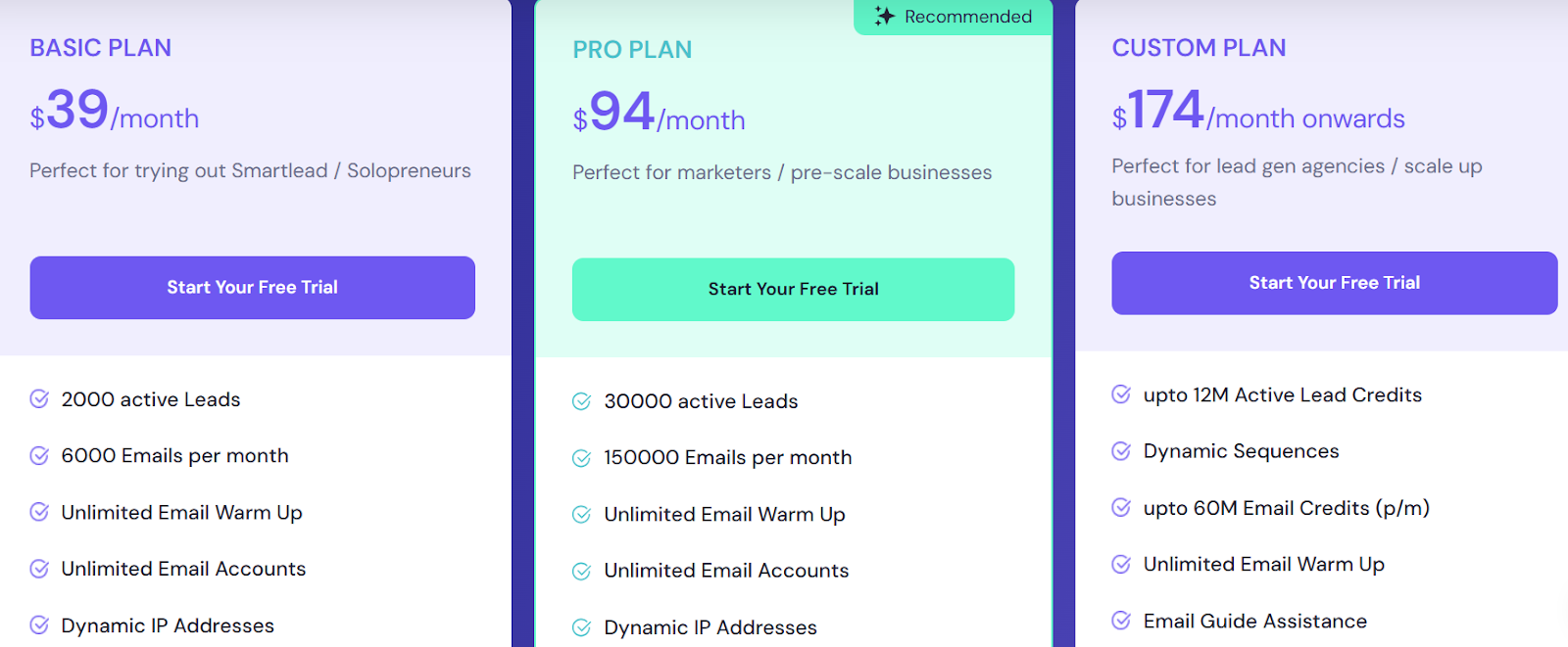 Smartlead pricing