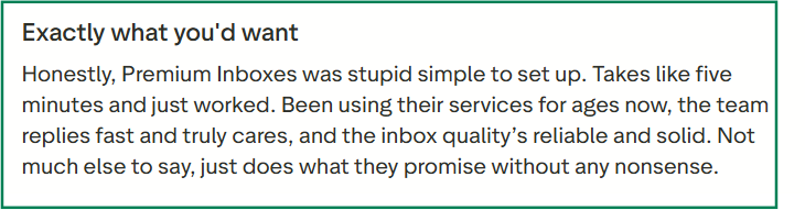 Premium Inboxes G2 review
