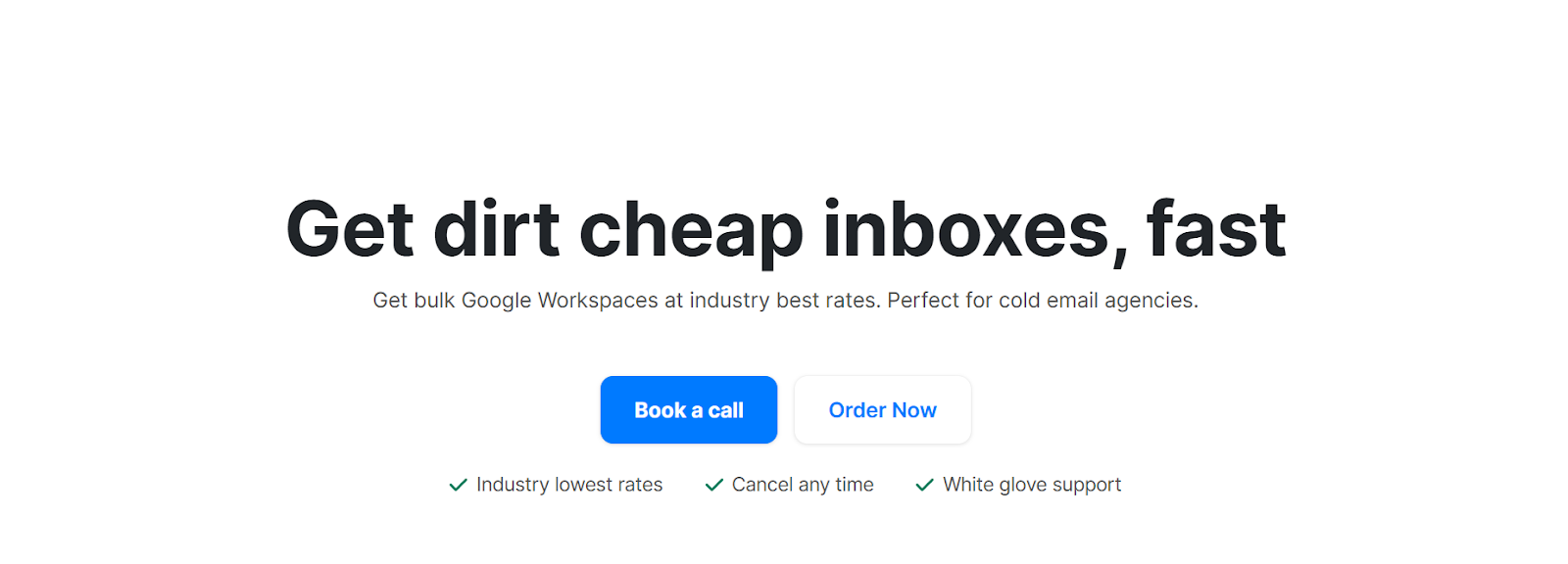 CheapInboxes homepage