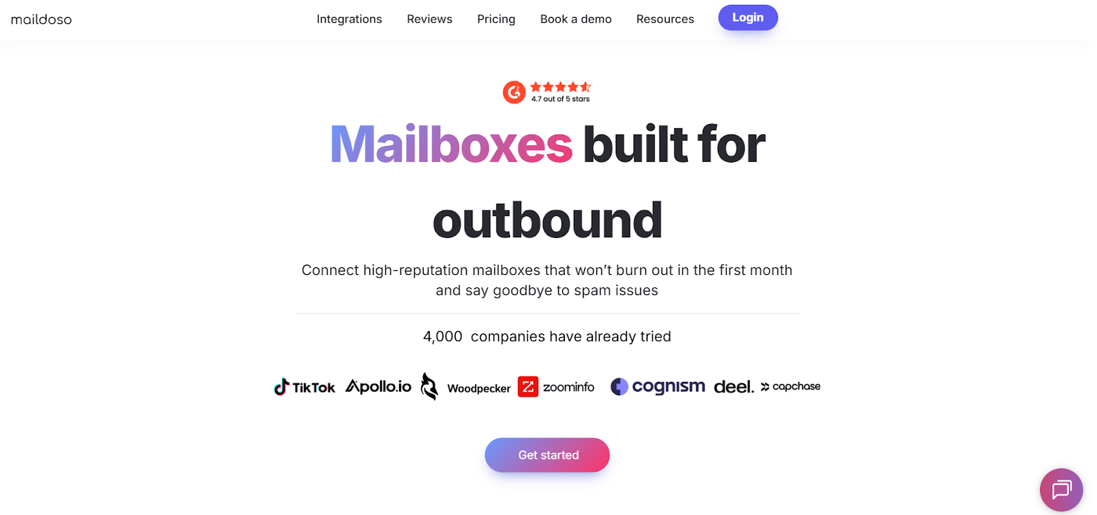 Maildoso homepage