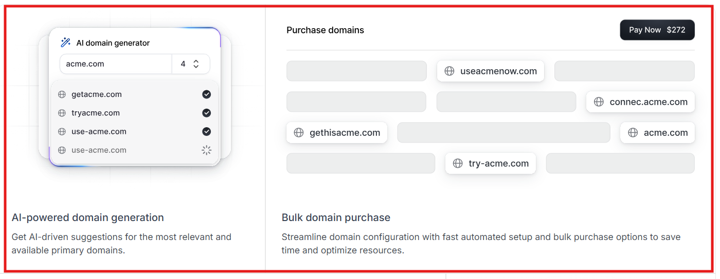 Purchase a domain in bulk with Mailpool