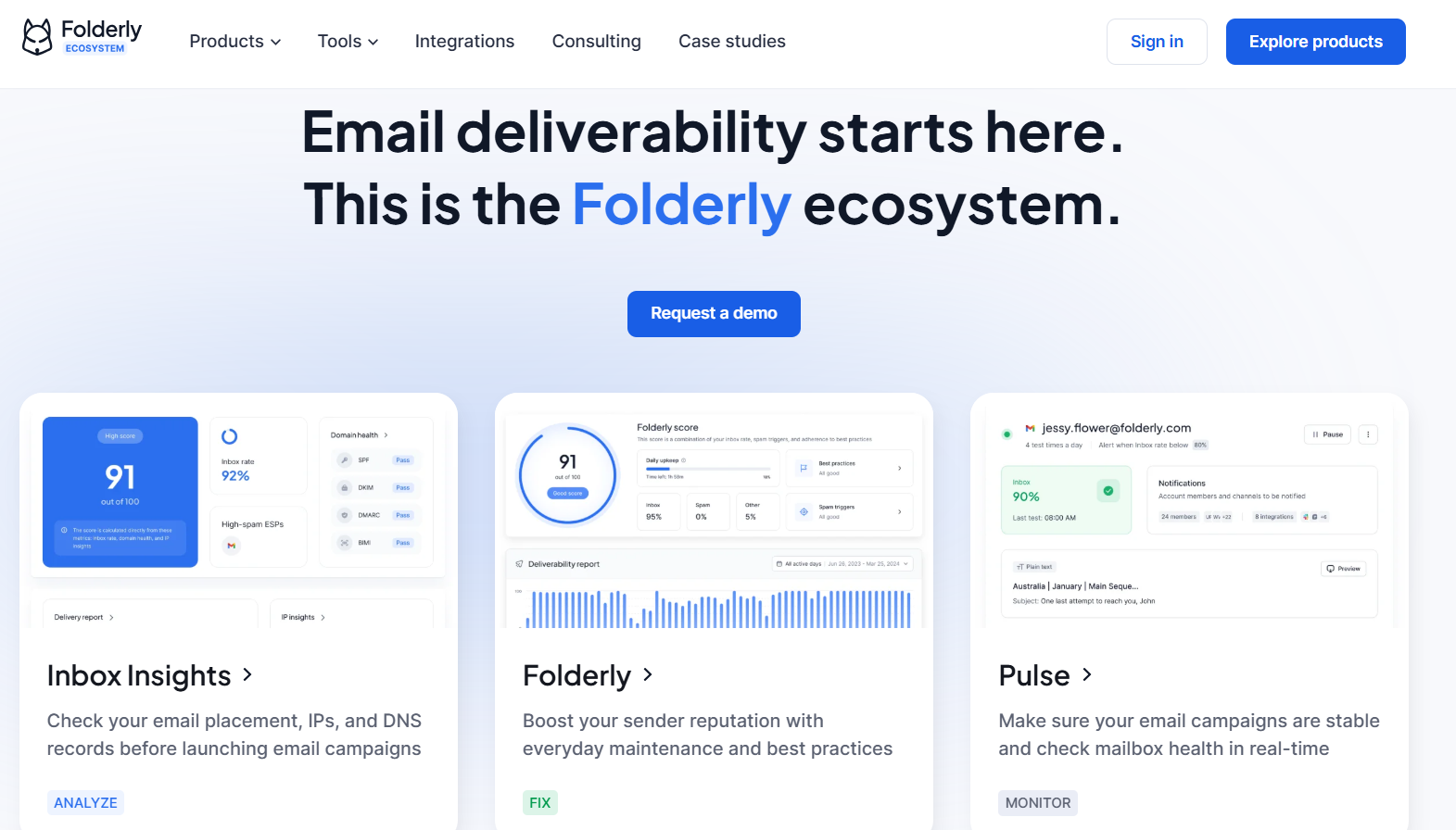Folderly homepage