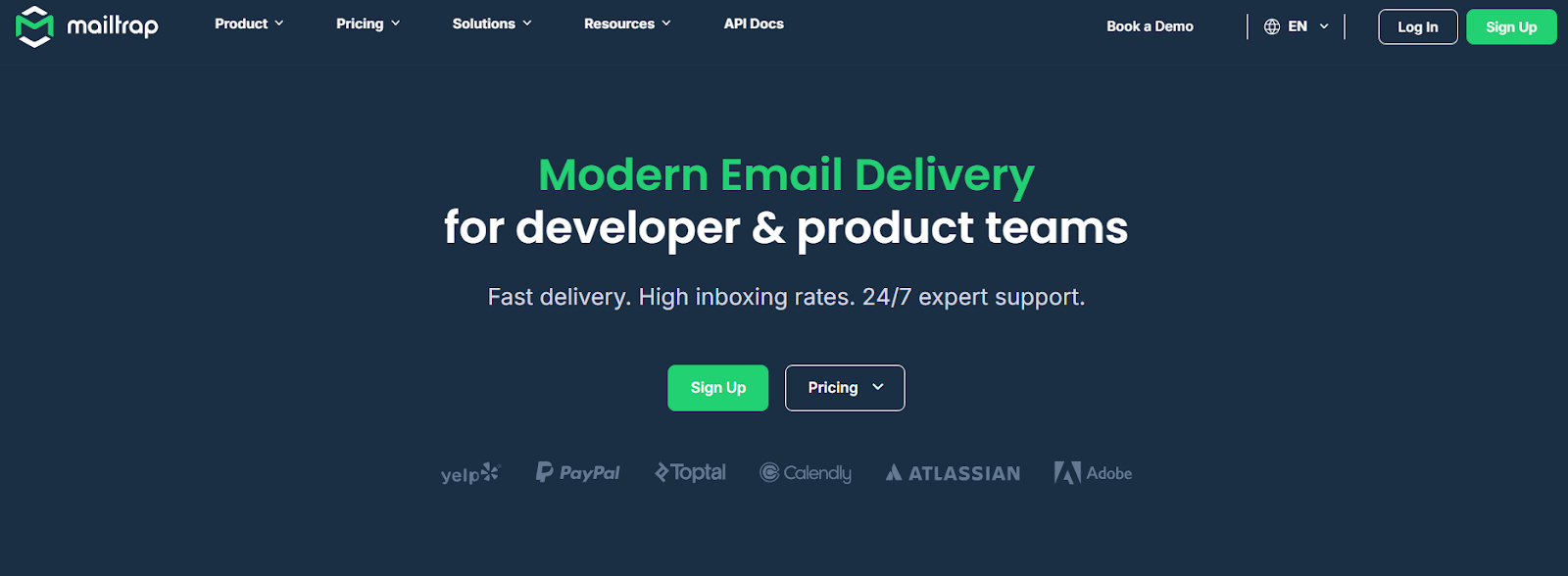 Mailtrap homepage