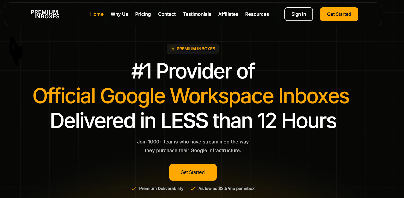 PremiumInboxes homepage
