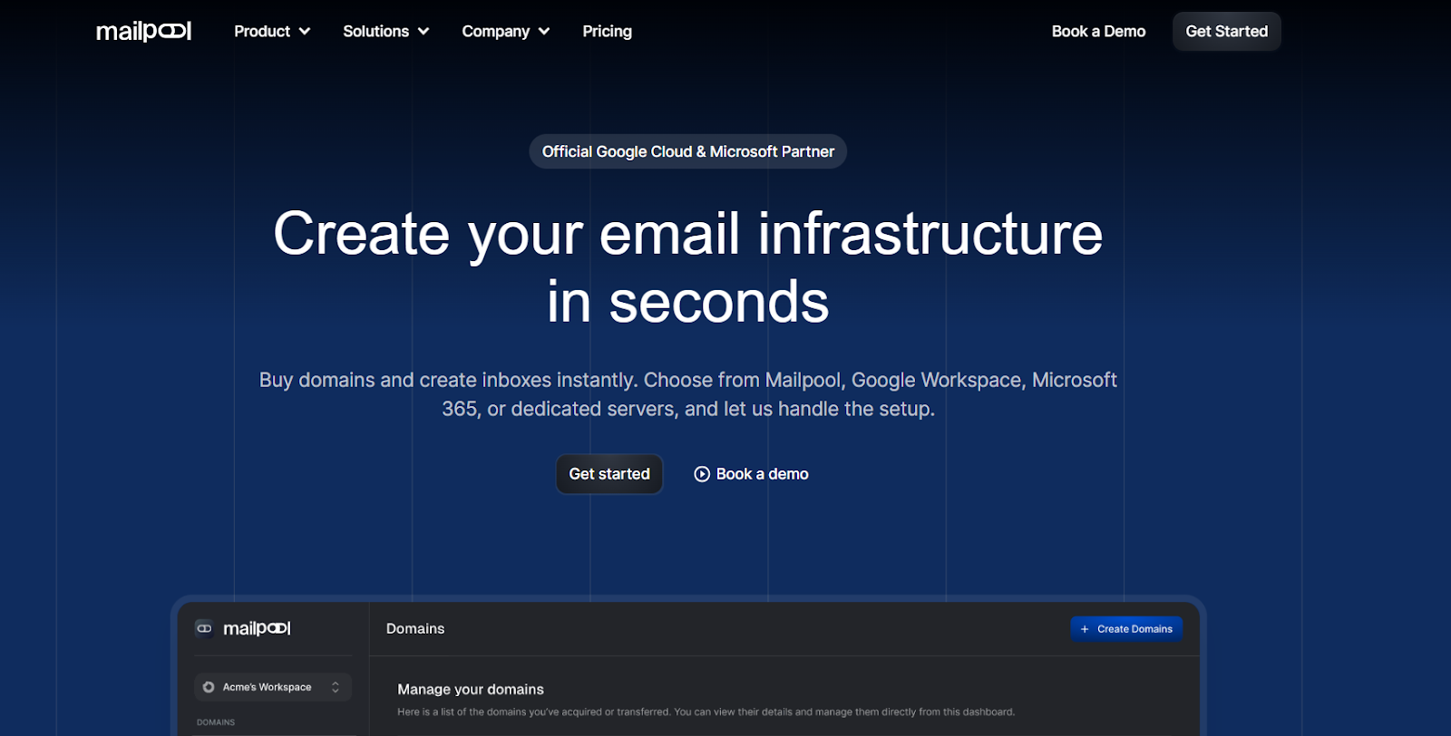 Mailpool homepage