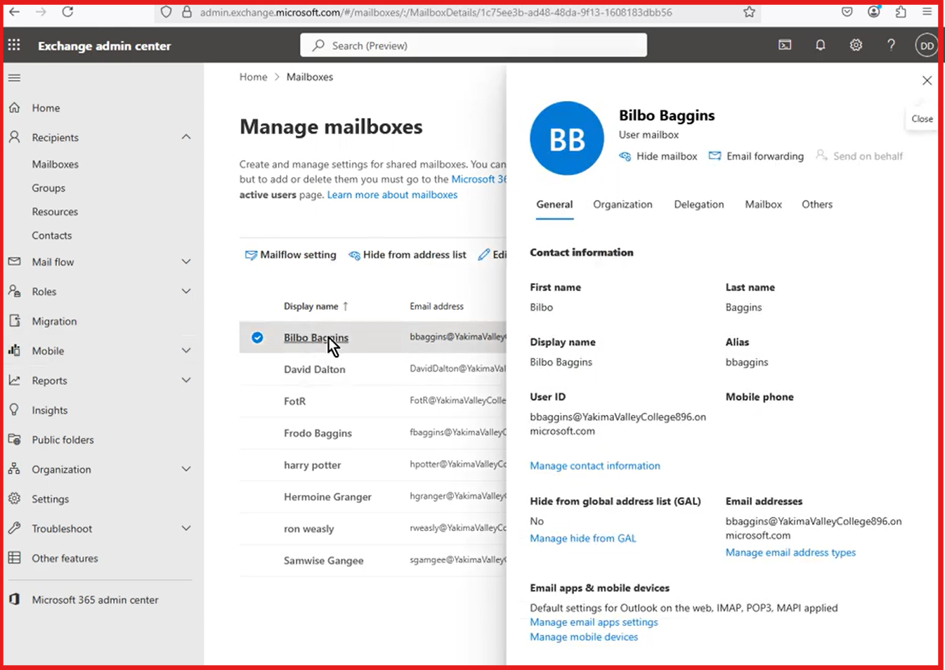 Manage mailboxes in Microsoft 365